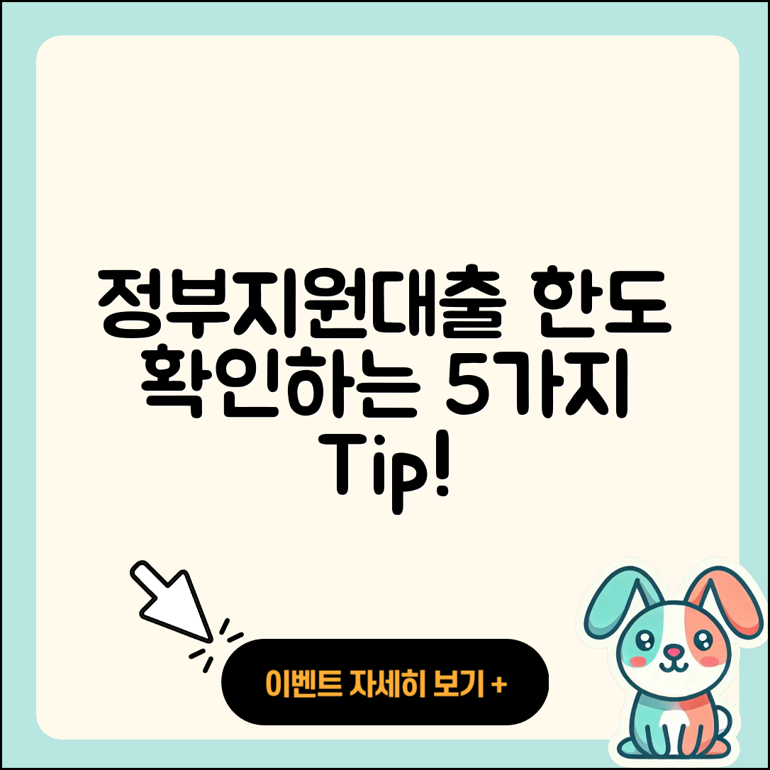 정부지원대출 한도 확인하는 5가지 방법