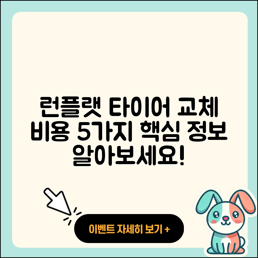 런플랫 타이어 교체 비용 5가지 핵심 정보